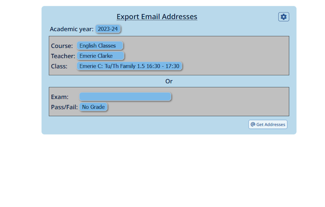 Email address export