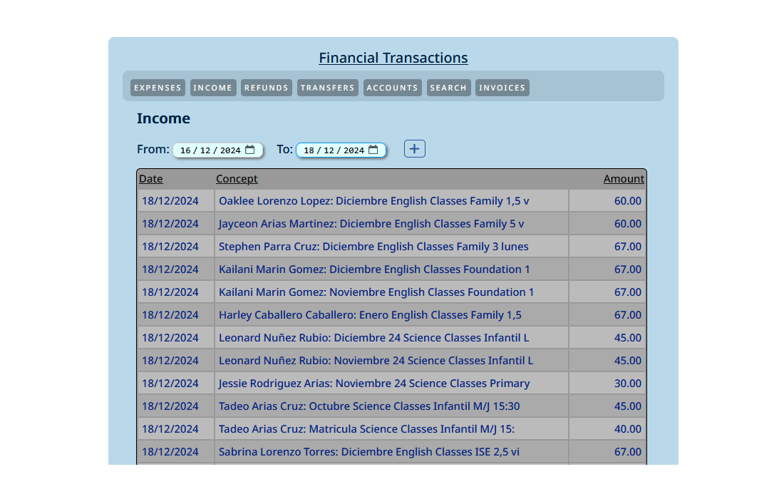 Income Details